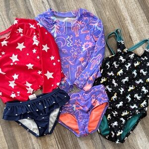 Cat & Jack Kids Swimwear Set - Stars, Dinosaurs, and Unicorns Size 4T